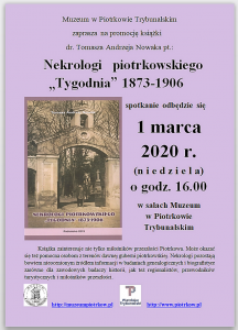 Promocja książki Tadeusza Andrzeja Nowaka "nekrologi piotrkowskiego tygodnia 1873-1906"