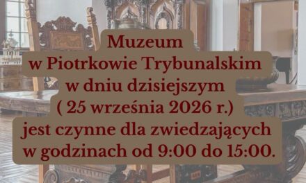 zmiana godzin pracy muzeum