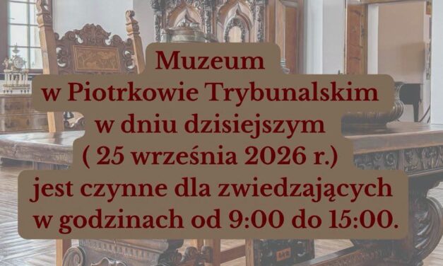 zmiana godzin pracy muzeum